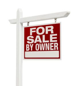For Sale By Owner Real Estate Sign Isolated on a White Background.